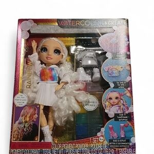 Rainbow Watercolor & Create Doll Set - White and Multicolor